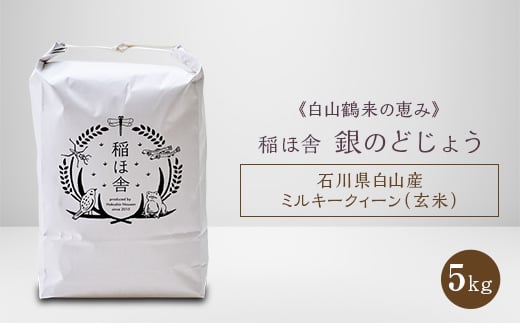 《白山鶴来の恵み》 稲ほ舎の銀のどじょう 玄米5kg【1019570】石川県白山市17000米・パン玄米・雑穀米・もち米・餅
