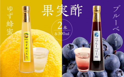 <江崎酢醸造元>果実酢2本セット(ゆず蜂蜜・ブルーベリー)福岡県八女市10000お茶・飲料果汁・野菜飲料