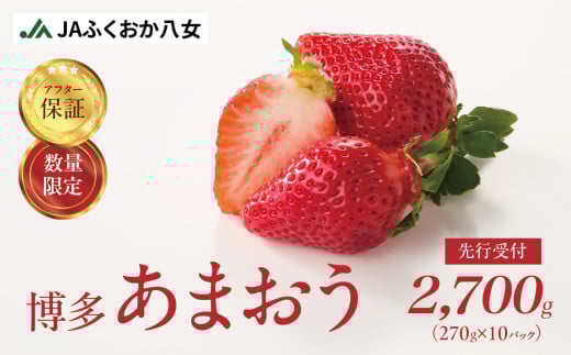 【先行予約:2026年2月発送開始】博多あまおうG約270g×10パック|JAふくおか八女 あまおう いちご 苺 イチゴ フルーツ 果物 くだもの 人気  旬 福岡県産 大粒 アフター補償 数量限定 期間