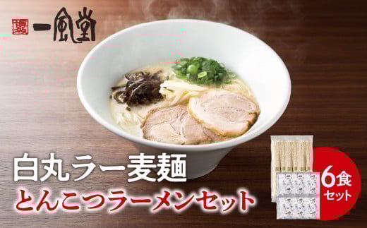 一風堂白丸ラー麦麺セット(6食) ラーメン 豚骨 スープ 麺 セット ラー麦 福岡福岡県八女市10000麺ラーメン