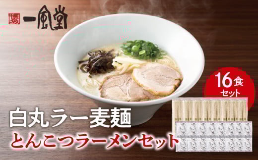 一風堂白丸ラー麦麺セット(16食) ラーメン とんこつ 豚骨 豚骨スープ ストレート麺 ラー麦 本格 福岡 ご当地 お取り寄せ福岡県八女市20000麺ラーメン