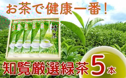 002-01 お茶で健康一番!知覧厳選緑茶5本セット鹿児島県南九州市13500お茶・飲料お茶