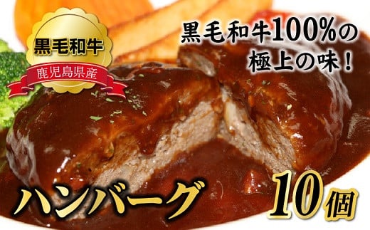 071-02 鹿児島県産黒毛和牛ハンバーグ10個 合計 1.5kg鹿児島県南九州市11500肉牛肉