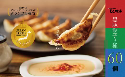 015-19 ひぃ坊家の黒豚餃子3種60個(タレ付)鹿児島県南九州市10500鍋セット・総菜・加工食品総菜