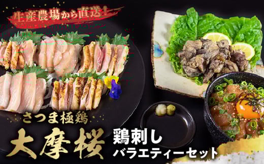 085-06 「さつま極鶏大摩桜」鶏刺しバラエティーセット鹿児島県南九州市36500肉鶏肉