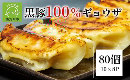 107-03 黒豚100%ギョウザ(10個入×8パック)鹿児島県南九州市10500肉豚肉