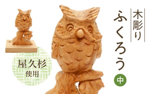 046-34 木彫り ふくろう (中)鹿児島県南九州市21000衣類・装飾品・工芸品その他 装飾品・工芸品
