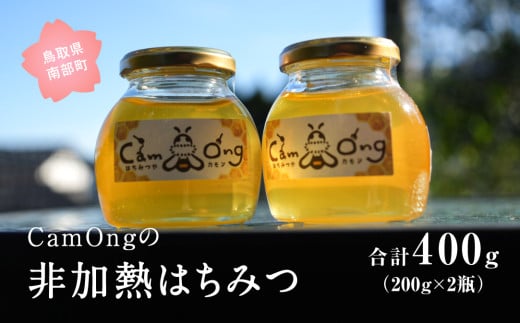 【CA03】CamOngの非加熱はちみつ 合計400g(200g×2瓶) ハチミツ 蜂蜜鳥取県南部町15000鍋セット・総菜・加工食品ジャム・はちみつ