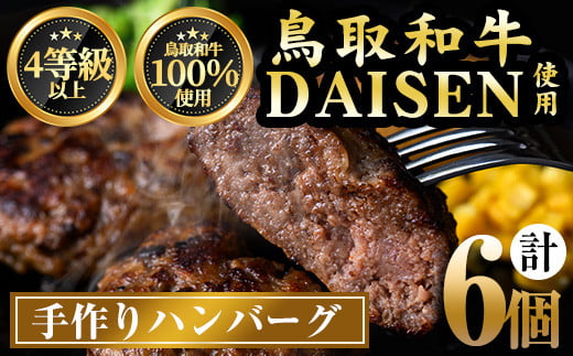 鳥取和牛DAISENハンバーグ(計6個)【sm-AO001】【大幸】鳥取県境港市13000肉加工肉(ハム・ソーセージ等)