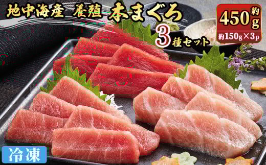 地中海産養殖本まぐろ3種セット(計約450g)【sm-DM003】【Doiカンパニー】鳥取県境港市25000魚介・海産物鮮魚