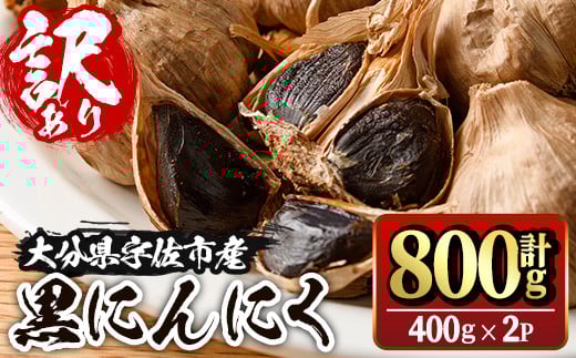 <訳あり・不揃い>活力 黒にんにく(計800g・400g×2P) にんにく ニンニク 野菜【116600100】【シイズンドアグリ】大分県宇佐市10000野菜・きのこその他 野菜