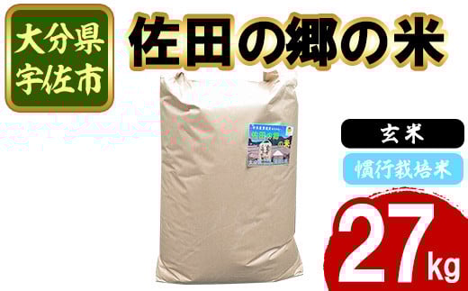 <新米・令和7年産>佐田の郷の米 玄米 慣行栽培米(27kg)お米 玄米 ごはん ヒノヒカリ ひのひかり ブランド米 常温 常温保存【111700903】【雅設置プロジェクト 佐田の郷の会】大分県宇佐市70