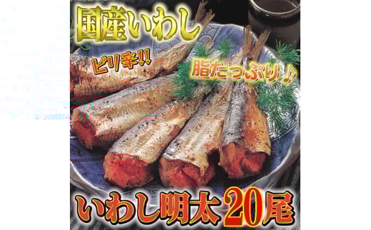 ピリ辛 いわし明太20尾 福岡名物の辛子明太子を鰯に詰め込みました。唐辛子好き辛党の方に。川崎町福岡県川崎町16000魚介・海産物明太子・その他魚卵