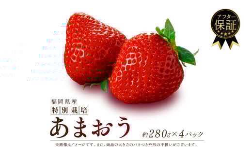【2026年2月発送】福岡県産 あまおう 約280g×4P 約1.12kg 以上 冷蔵 小分け いちご 1kg以上 苺 イチゴ フルーツ 果物 スイーツ くだもの 冬 春 旬 福岡 九州 福岡県 川崎町 数量限定 期間限定 エコ