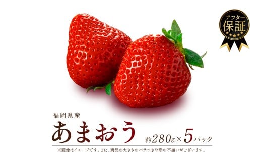 【2026年2月発送】福岡県産 あまおう 約280g×5P 約1.4kg 冷蔵 小分け いちご 1kg以上 苺 イチゴ フルーツ 果物 スイーツ 博多あまおう 甘い 丸い 大きい うまい 国産いちご ブランドいちご お菓子
