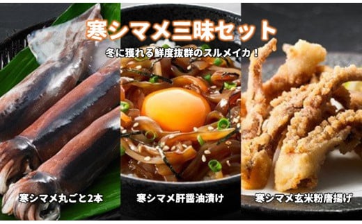 【寒シマメ三昧セット】スルメイカ 寒シマメ 三昧セット 刺身 肝醤油漬け 唐揚げ 冷凍 小分け 簡単 おつまみ おかず CAS CAS冷凍島根県海士町21000鍋セット・総菜・加工食品総菜