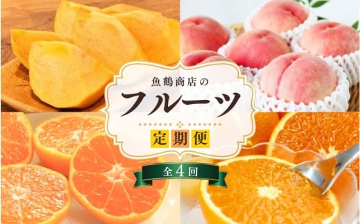 魚鶴商店のフルーツ定期便(みかん・オレンジ・桃・柿)【発送月固定 定期便 全4回】和歌山県かつらぎ町61000果物・フルーツその他 果物・フルーツ