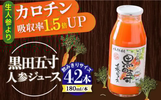 毎日!黒田五寸人参ジュース180ml 42本セット / ジュース じゅーす にんじん ニンジン 人参 ニンジンジュース 人参ジュース 野菜ジュース やさいジュース ドリンク 飲料水 / 大村市 / おおむら