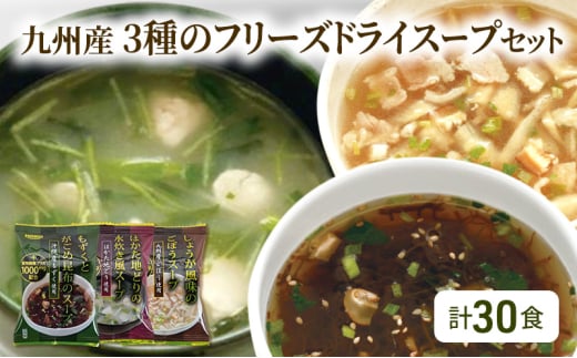 九州産 3種 の フリーズドライ スープ セット 10食×3種 計30食福岡県大刀洗町12500鍋セット・総菜・加工食品総菜