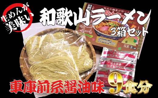和歌山ラーメン 車庫前系湯浅醤油入 3食入×3箱セット【ksw101】和歌山県古座川町9000麺ラーメン