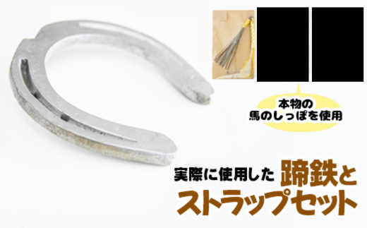 蹄鉄 ( 鉄製 シルバー )& 馬のしっぽの毛 ストラップ ( 芦毛 ) 【馬っこパーク・いわて】/ てい鉄 さび止め 錆止め サビ止め 銀 銀色 鉄 加工 馬毛 尻尾 幸運 開運 厄除け 魔除け アイテ