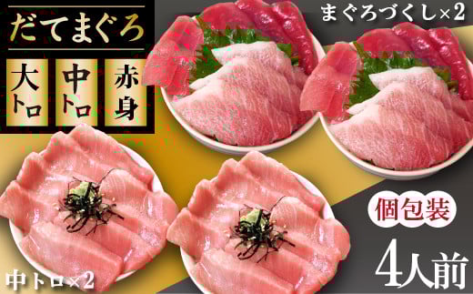 海鮮丼の具! まぐろづくし 2人前 & 中トロ 2人前 / 刺身 冷凍 食べ比べ 【十六家】岩手県滝沢市35000魚介・海産物鮮魚
