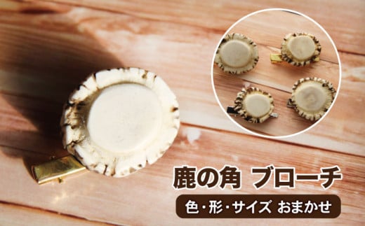 鹿の角 ブローチ 1個 【竜鹿】/ 鹿角 鹿 しか シカ グッズ 本物 加工 加工品 工芸 工芸品 アクセサリー クラフト カジュアル フォーマル 和装 ピン ピン留め 雑貨 プレゼント 贈り物 おしゃ