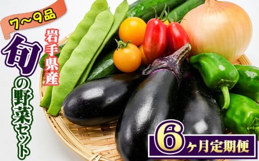 岩手県産 野菜セット 7品 〜 9品 6ヶ月 定期便 / 野菜 やさい 詰め合わせ 詰合せ 詰合わせ 旬 新鮮 国産 季節 季節野菜 おまかせ 春野菜 夏野菜 秋野菜 山菜 葉野菜 葉物 根菜 果菜 冷蔵 冷蔵