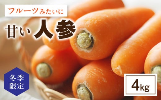 【冬季限定】フルーツみたいに甘い人参4kg・S069愛知県西尾市7000野菜・きのこ大根・ニンジン・根菜類