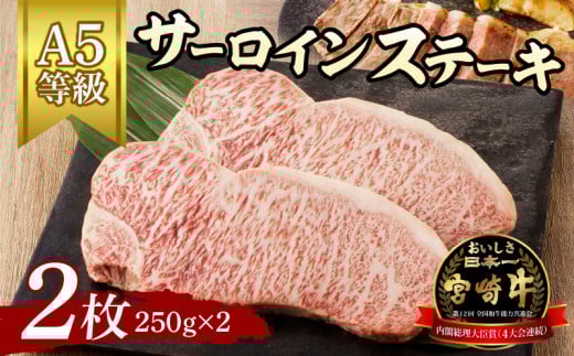 宮崎牛サーロインステーキ2枚(A5等級) N061-YC806宮崎県延岡市38000肉牛肉