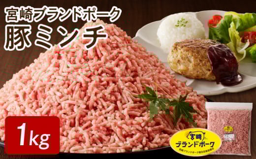【宮崎ブランドポーク】豚ミンチ1kg N061-YA0452宮崎県延岡市9000肉豚肉