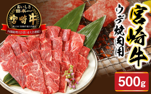 宮崎牛ウデ焼肉用500g N0147-YA772宮崎県延岡市17000肉牛肉