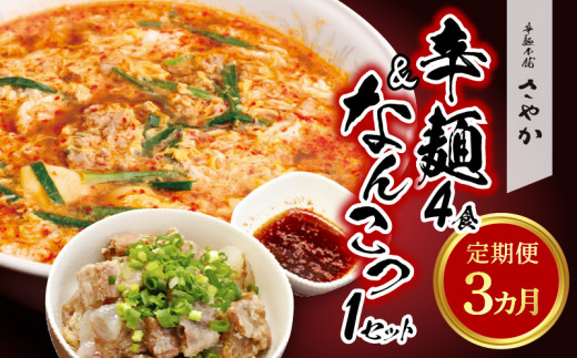 辛麺4食・なんこつ1セット【3ヶ月定期便】 N040-YD0210宮崎県延岡市51000麺ラーメン