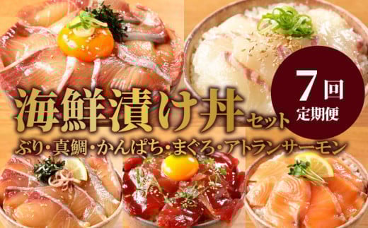 お魚の漬け丼バラエティ7回定期便 N019-YF072宮崎県延岡市86000魚介・海産物鮮魚