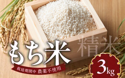 もち米3kg N0182-YA198宮崎県延岡市11000米・パン玄米・雑穀米・もち米・餅