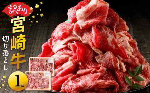 【訳あり品】宮崎牛 切り落とし1kg N0140-YA4425宮崎県延岡市14000肉牛肉