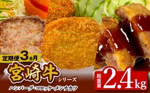 【3ヶ月定期便】宮崎牛シリーズN124-YF074宮崎県延岡市82000肉加工肉(ハム・ソーセージ等)