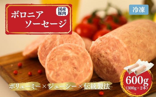 国産豚使用 ボロニアソーセージ 600g (300g×2本) |  ボローニャ ソーセージ おつまみ 福相食品工業 福島 南相馬福島県南相馬市5000肉加工肉(ハム・ソーセージ等)