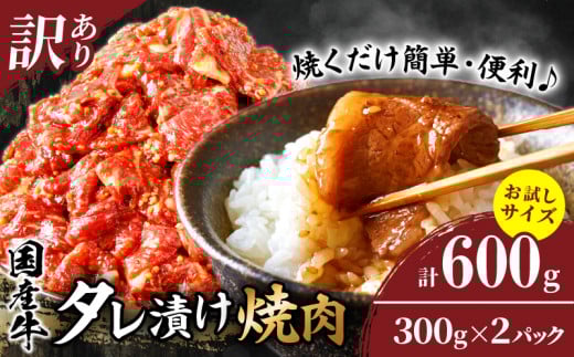 ≪訳あり≫国産牛味付け薄切り焼肉(計600g)お試し用 肉 牛 牛肉 おかず 国産_T030-0973宮崎県都農町12000肉牛肉