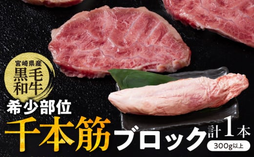 【超希少】宮崎県産黒毛和牛千本筋ブロック(計300g以上) 肉 牛 牛肉 国産_T023-0151宮崎県都農町16000肉牛肉