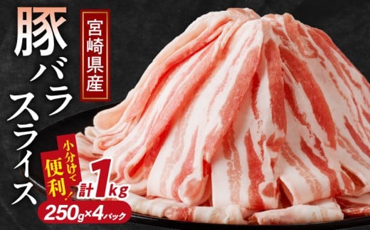 【令和8年1月発送】宮崎県産豚バラスライス計1kg 肉 豚 豚肉 おかず 国産_T009-0113-01宮崎県都農町12000肉豚肉
