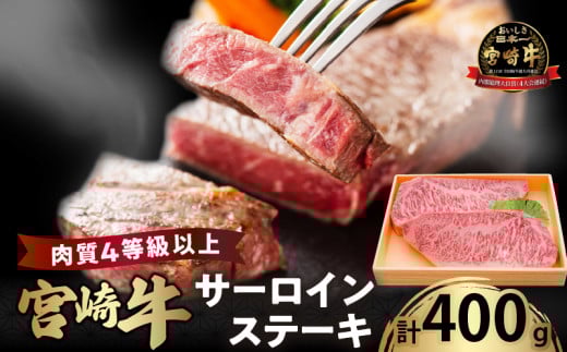 宮崎牛サーロインステーキ(計400g) 肉 牛 牛肉 国産_T050-0011宮崎県都農町28000肉牛肉