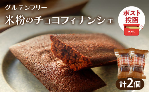 【2週間以内発送】\ポスト投函/≪グルテンフリー≫米粉のチョコフィナンシェ(計2個) スイーツ お菓子 国産_T038-014宮崎県都農町3000菓子・スイーツ焼き菓子