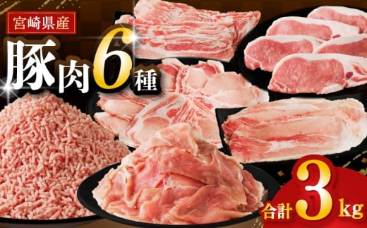【2週間以内発送】≪宮崎県産≫豚肉6種\てげスゲーセット/合計3kg 肉 豚 豚肉 おかず 国産_T009-031-2W宮崎県都農町17000肉豚肉