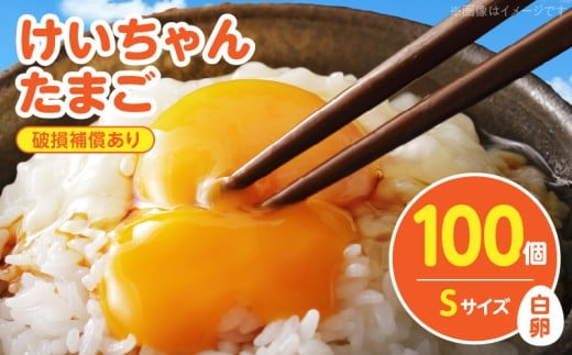 けいちゃんたまご 白 Sサイズ 100個 C00207福岡県上毛町11000卵・乳製品卵(鶏、烏骨鶏等)
