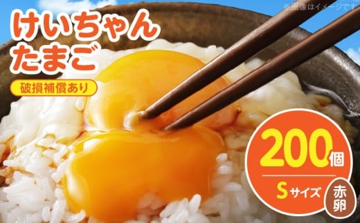 けいちゃんたまご 赤 Sサイズ  200個 C01107福岡県上毛町19000卵・乳製品卵(鶏、烏骨鶏等)