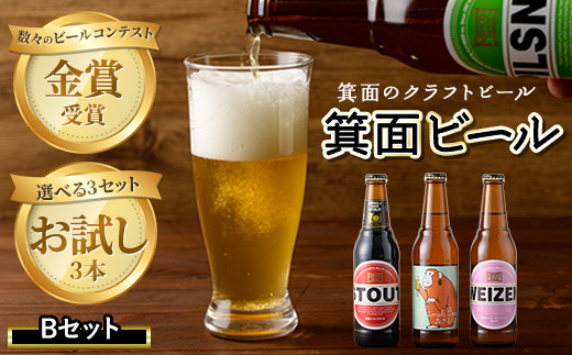 箕面ビールお試し3本セット!お試しBセット 【m01-14-B】【箕面ビール】大阪府箕面市6000酒・アルコールビール・発泡酒