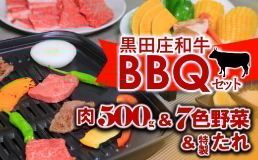 【神戸ビーフ素牛】黒田庄和牛BBQセット 肉500g+7色野菜 (44-44)兵庫県西脇市44000肉牛肉