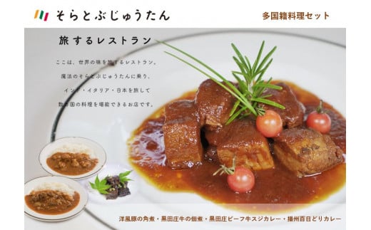 黒田庄和牛×播州百日どり【多国籍料理4種セット】(14-13)兵庫県西脇市14000鍋セット・総菜・加工食品総菜