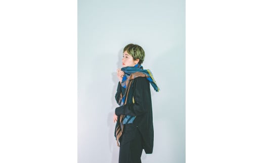 30-34【POLS】FUSAストール(HASHIGOブルー)兵庫県西脇市30000衣類・装飾品・工芸品その他 装飾品・工芸品